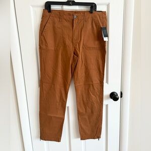 Kut from the Kloth chestnut brown ankle straight leg chino pants size 16 NWT